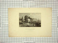 Original Old Antique Print View Cottage Rousseau Montmorency Engraving