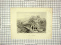 Original Old Antique Print View Fields Bethany Mountains Bartlett Armytage 19th