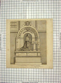 Original Old Antique Print 1794 North Wall Temple Church Engraving 18th Century