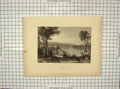 Original Old Antique Print 1838 View Wilkesbarre Vale Wyoming Bridge Wilmore