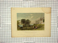 Original Old Antique Print Washington House Mount Vernon 1839 America Wilmore