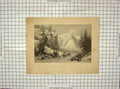 Original Old Antique Print Montmorancy Waterfall Cone Quebec Canada Mountains
