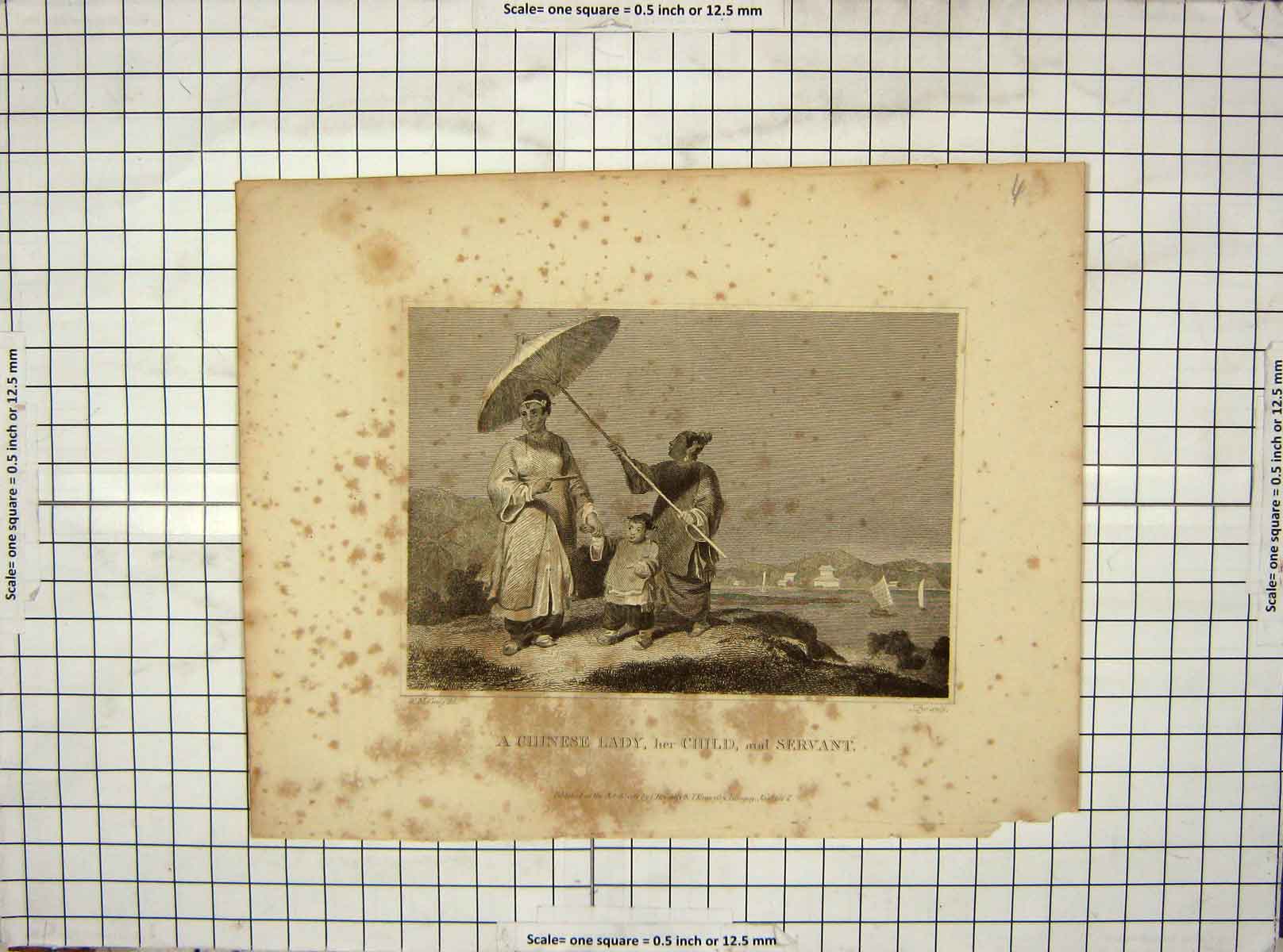 Original Old Antique Print 1807 Chinese Lady Child Servant Craig Pye Engraving