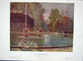 Original Old Antique Print C1910 Colour La Fontaine Fountain Alice Farmer 20th
