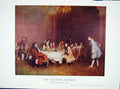 Original Old Antique Print C1910 Colour Voltaire Picture Men Table Art 20th