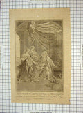 Original Old Antique Print C1795 Scene Sarai Abram Hagarher Egyptian Religion
