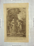 Original Old Antique Print C1795 Religion Camels Water Well Man Jewellery 18th