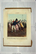 Original Old Antique Print C1795 Hand Coloured War Sier One-Leg 18th Century