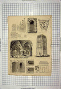 Old Antique Print 1900-1960 Palace Westminster Bosham Church Saxon Abbey 20th