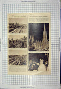 Antique Old Print 1949 Vienna Cathedral Ascot Spider India Elephant Coins 20th