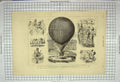 Original Old Antique Print 1878 Captive Balloon Tuileries Paris France Gaston