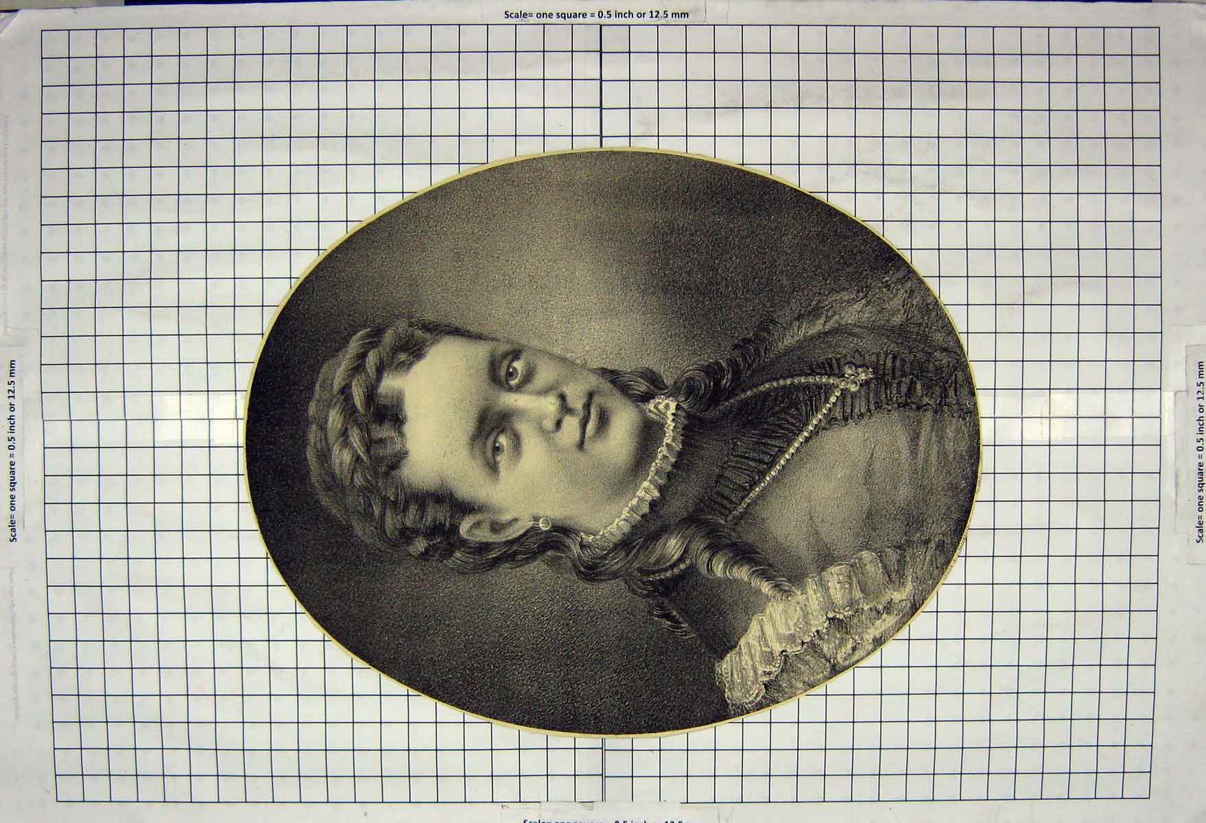 Original Old Antique Print Portrait Beautiful Lady Woman Fine Art