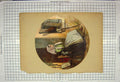 Original Old Antique Print Portrait Woman Sitting Chair Lady Street
