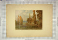 Original Old Antique Print C1910 Watercolour View Lake Trees Alfred East 20th