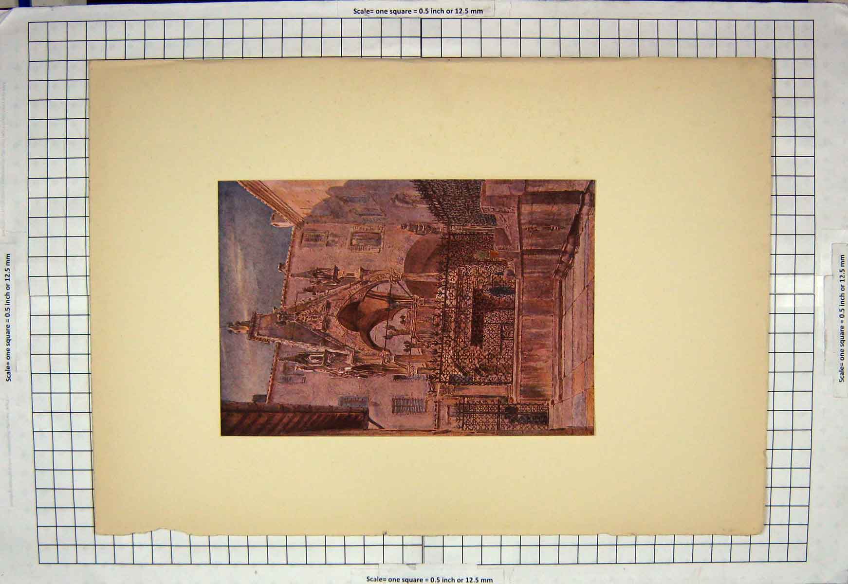 Original Old Antique Print C1910 Watercolour Tomb Mastino Verona George Boyce