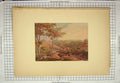 Original Old Antique Print C1910 Watercolour Drusllwyn Castle Caermarthenshire
