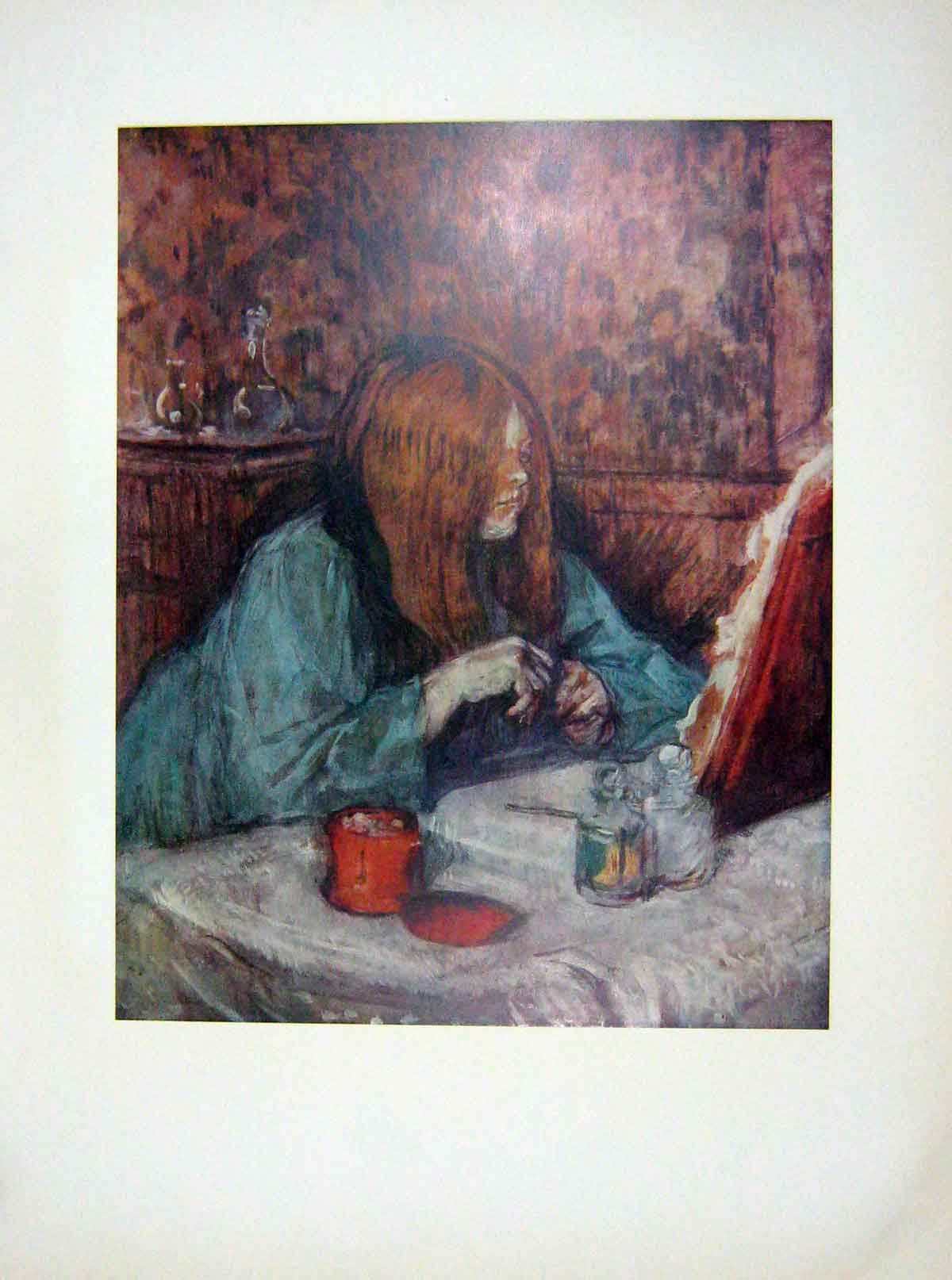 Old Vintage Print C1952 Oil Paintings Woman Toilette Museum Albi France 20th