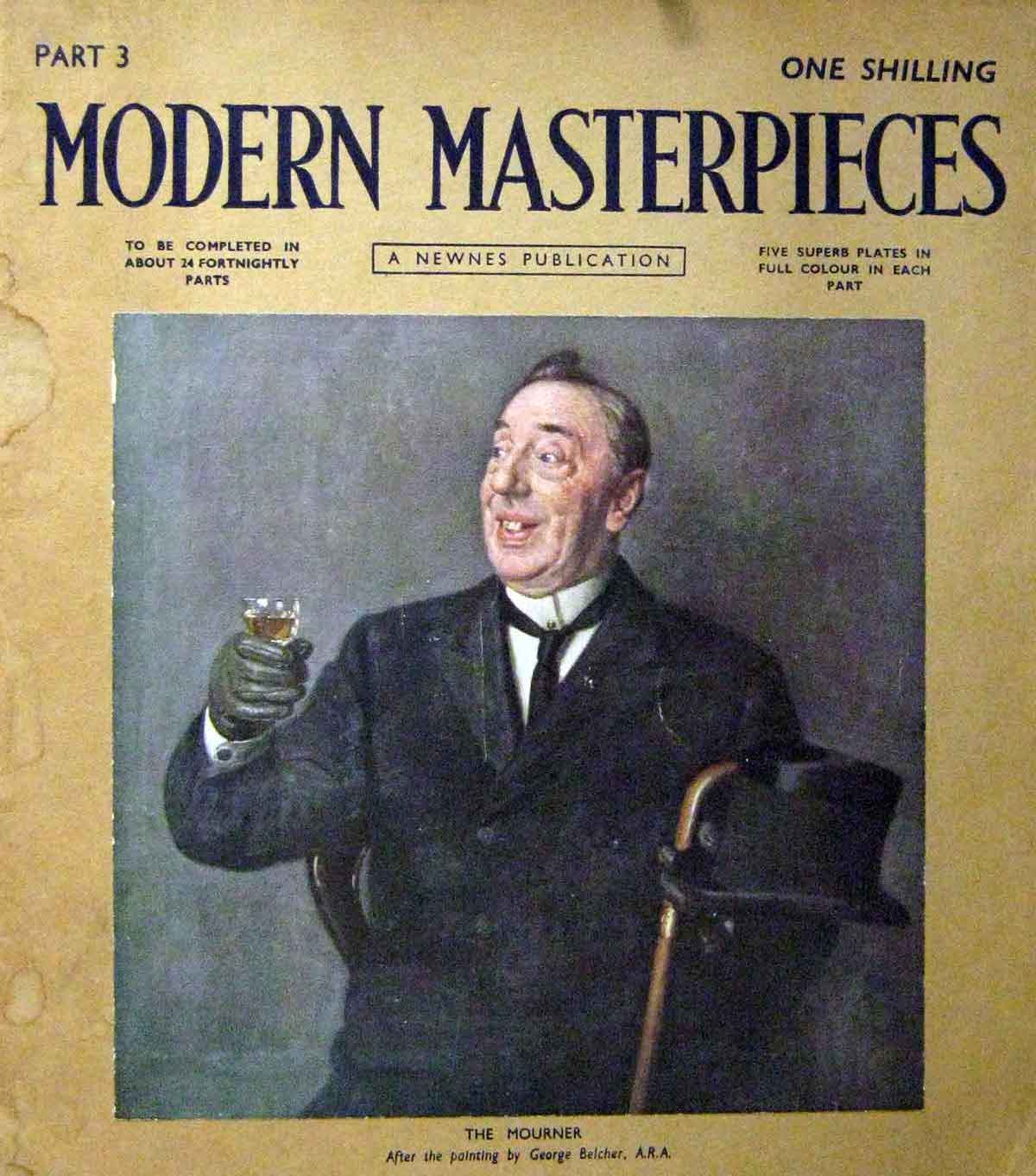 Original Old Antique Print C1910 Colour Portrait Man Mourner Belcher 20th