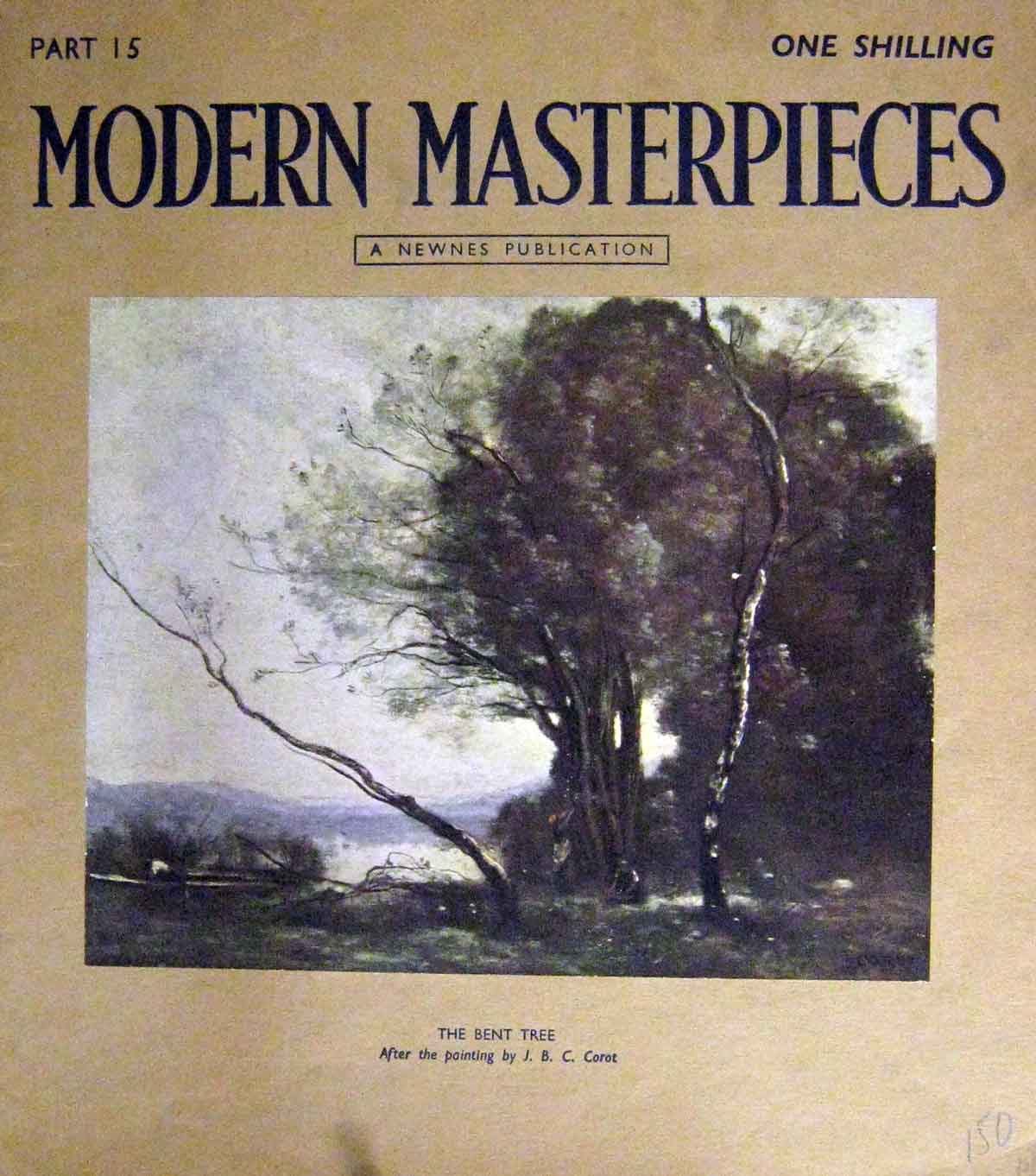 Original Old Antique Print C1910 Colour Bent Tree Forest Corot 20th Century