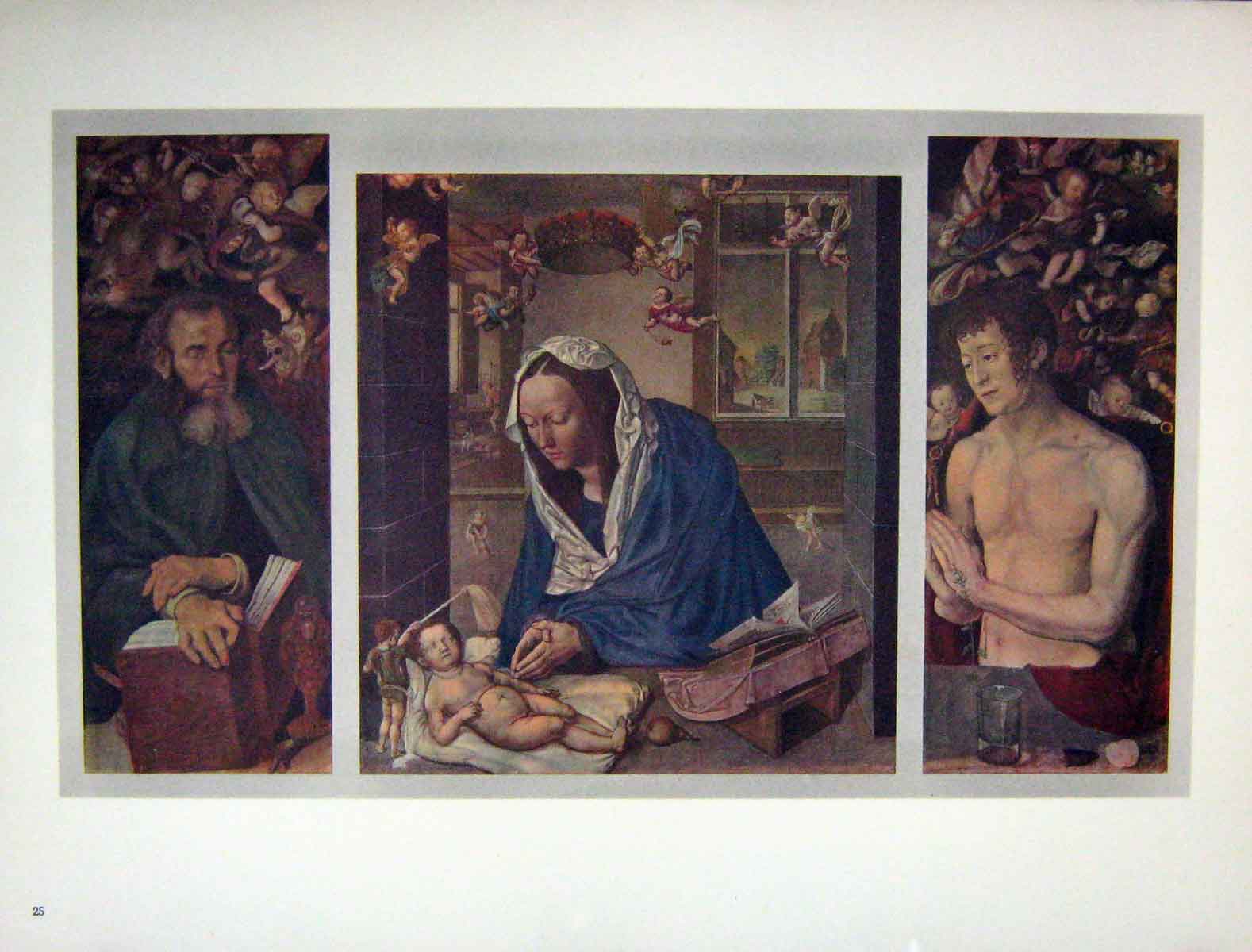 Original Old Vintage Print 1962 German Art Albrecht Durer Religion Bible Baby