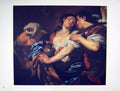 Original Old Vintage Print 1962 German Art Johann Lis Lady Man Romance Scene