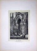 Original Old Antique Print Samuel Prout Sketch Scene Lausanne Rimell
