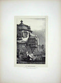 Original Old Antique Print Samuel Prout Sketch Scene Wurtzburg Rimell London