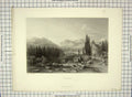 Old Antique Print View Thyatira Mountains Camels Willmore Allom Engraving