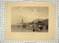 Original Old Antique Print View Gulf Venice Boats Buildings Stanfield Wallis