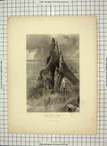 Original Old Antique Print Engraving Hinshelwood Fenn Rent Cliff Ireland