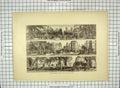 Original Old Antique Print Washington Madison Union Sqaure America Broadway
