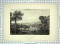 Original Old Antique Print View Dido Aeneas Houses River Bridge Willmore Turner