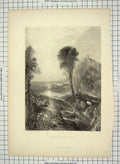 Original Old Antique Print Mercury Argus River Trees Engraving Willmore Turner