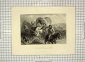 Original Old Antique Print Emigrants Crossing Plains Horses Waggons Hall Darley