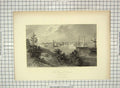 Old Antique Print 1874 View City Detroit Canada Ships Hinshelwood Warren 19th