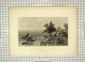 Original Old Antique Print 1874 Beverly Coast Massachusetts Engraving Kennsett