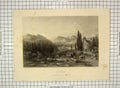 Original Old Antique Print View Thyatira Landscape Mountains Willmore Allom
