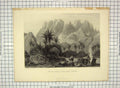 Original Old Antique Print Mount Serbal Wady Feiran Mountains Bradshaw Woodward