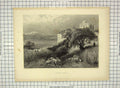 Original Old Antique Print View Mount Tabor Sheep Mountains Willmore Woodward
