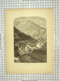 Original Old Antique Print C1880 Mauch Chunk Mount Pisgah Pennsylvania America