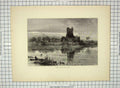 Original Old Antique Print C1880 South Stack Lighthouse Holyhead Sea Cliffs