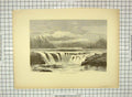 Original Old Antique Print C1880 View Falls Willamette River Trees Victorian