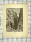 Original Old Antique Print C1880 View Umpqua Canon California North America