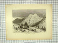 Old Antique Print C1880 Limestone Formation Pitt River Mountains America 19th