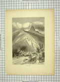 Original Old Antique Print C1880 View Pilot Knob Mountains California America