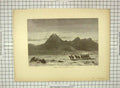 Original Old Antique Print C1880 Lassens Butte Sacramento Valley California