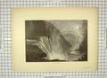 Old Antique Print C1880 Niagara River High Falls Trees Mountains America 19th