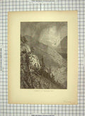 Original Old Antique Print C1880 Cumberland Gap Eagle Cliff Tenessee America