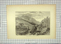 Original Old Antique Print C1880 Mount Washington Conway Road America Mountains
