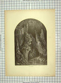 Original Old Antique Print C1880 Geyser River Caves Virginia America Victorian